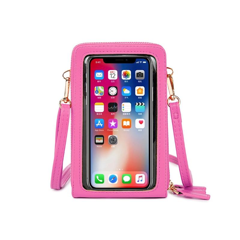 V562-N1086102060DBT-202505191606-00 Multifunctional Touch Screen Phone Bag - Rose Red - Image 1