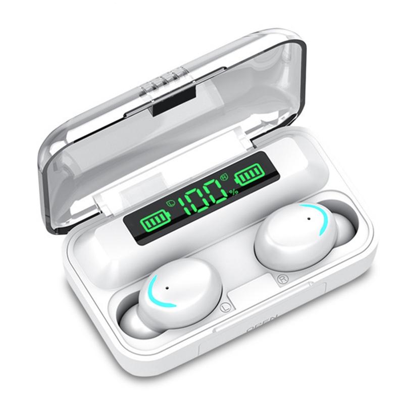 V562-W7501D6PI-226293-00 Bluetooth Earphone with Noise Reduction & Led Display - Black - Ip6D1057W Led Light White - Image 1