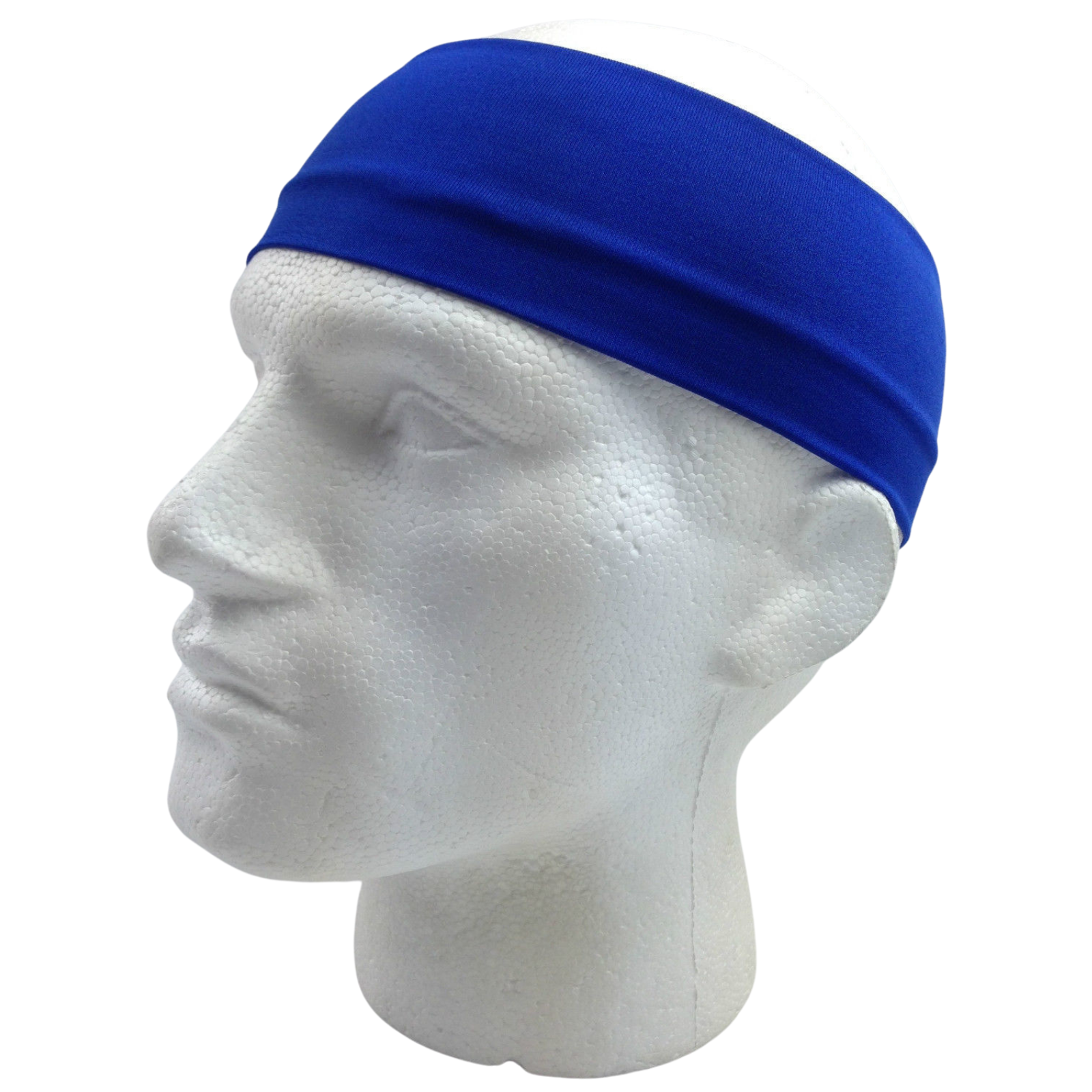 V563-14895-BLU-202502241628-00 PLAIN HEADBAND Elastic Stretch Sports Yoga Hair Band Unisex 8cm Wide Wrap - Blue - Image 1