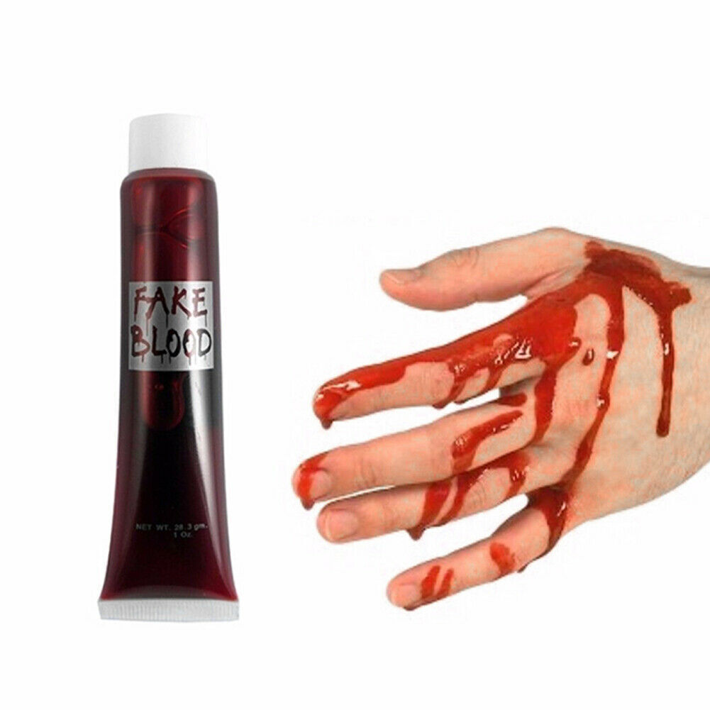 V563-18025-184639-00 FAKE BLOOD Zombie Halloween Fancy Dress Red Make Up Gel Cream Vampire Horror - Image 1