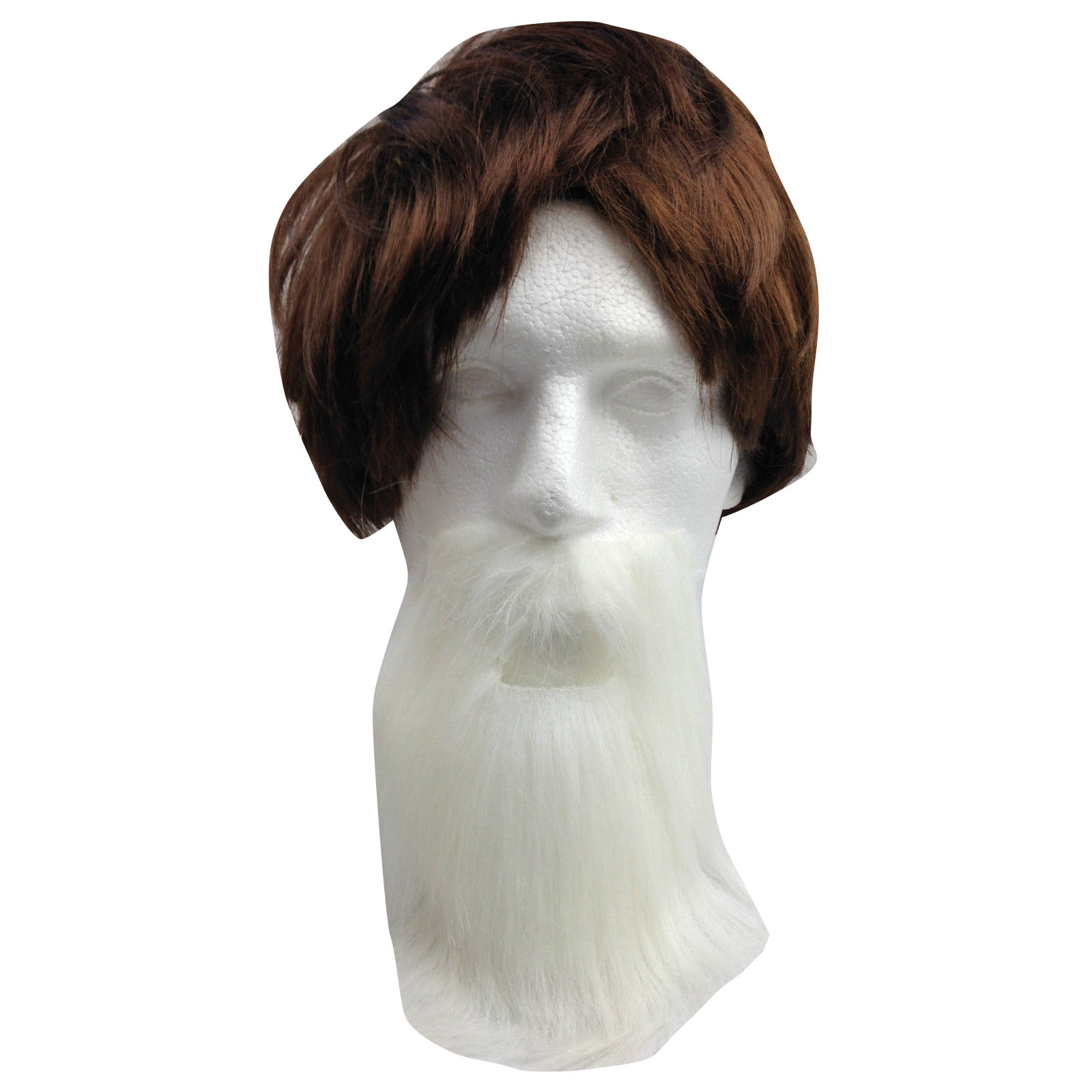 V563-19960-WHT-202503051740-00 PARTY BEARD Moustache Costume Fancy Dress Mustache Halloween Fake Facial Hair - White - Image 1