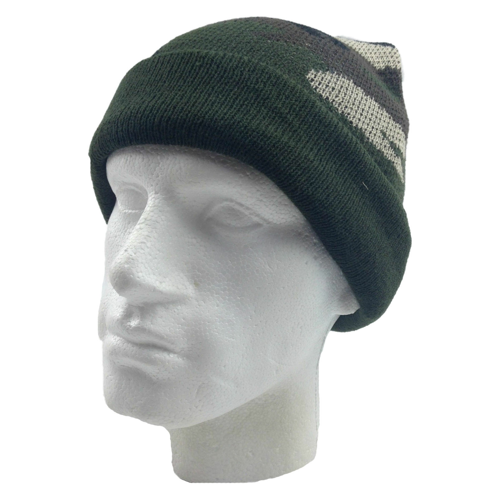 V563-2042-GRNCAMO-202503051431-00 Camo Beanie Hat Winter Ski Army Military Fishing - Army Green Camouflage - Image 1