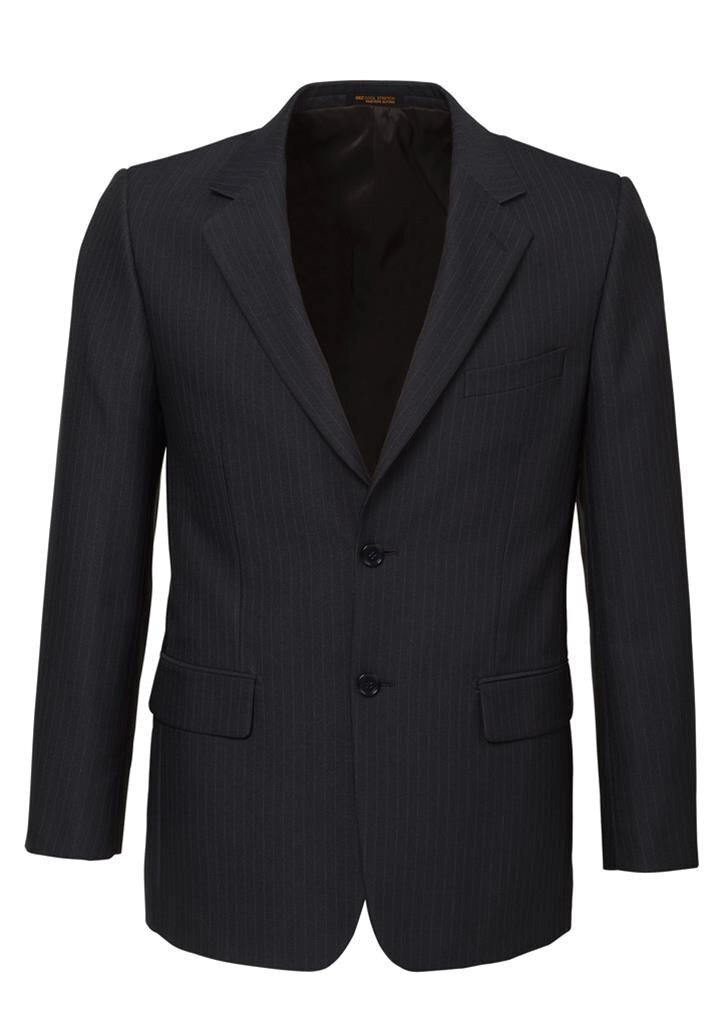V563-80211-CHARCL-97-202503051910-00 Mens Single Breasted 2 Button Suit Jacket Work Business - Pin Striped - Charcoal - 97 - Image 1