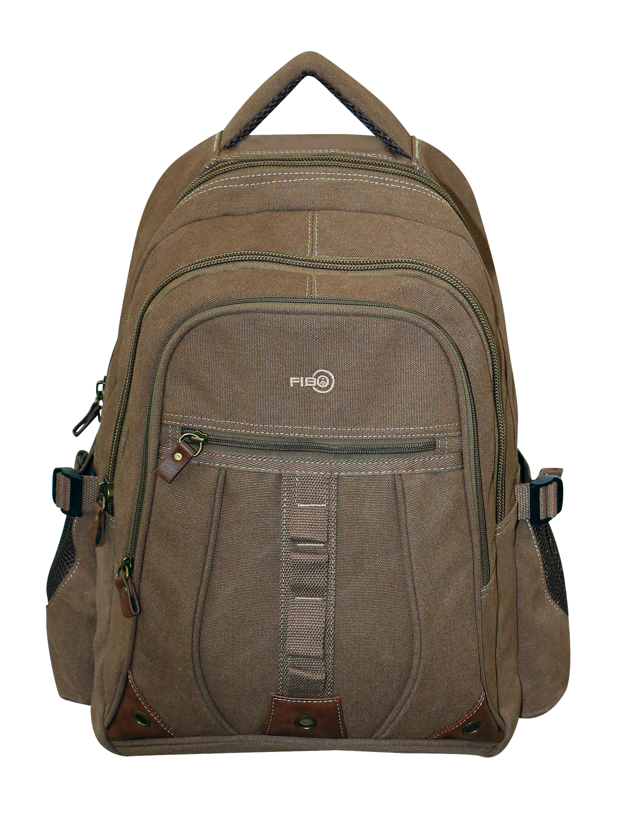 V563-A1206C-KHAKI-202503051411-00 FIB Washed Canvas Backpack Bag in Khaki - Image 1