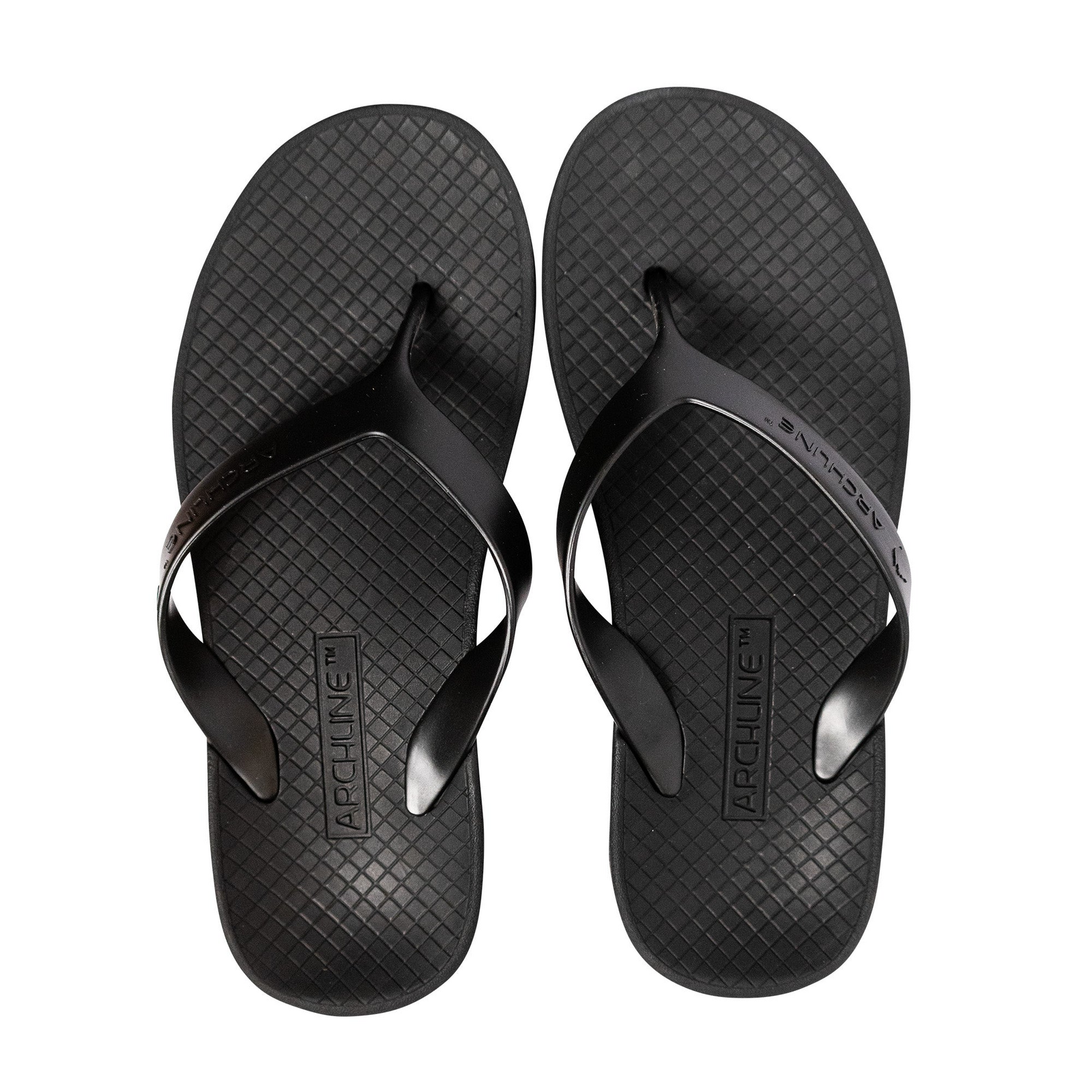V563-ARCHLINE-THNGS-BLK-BLK-47-202507251130-00 ARCHLINE Orthotic Thongs Arch Support Shoes Footwear Flip Flops Orthopedic - Black/Black - EUR 47 - Image 1