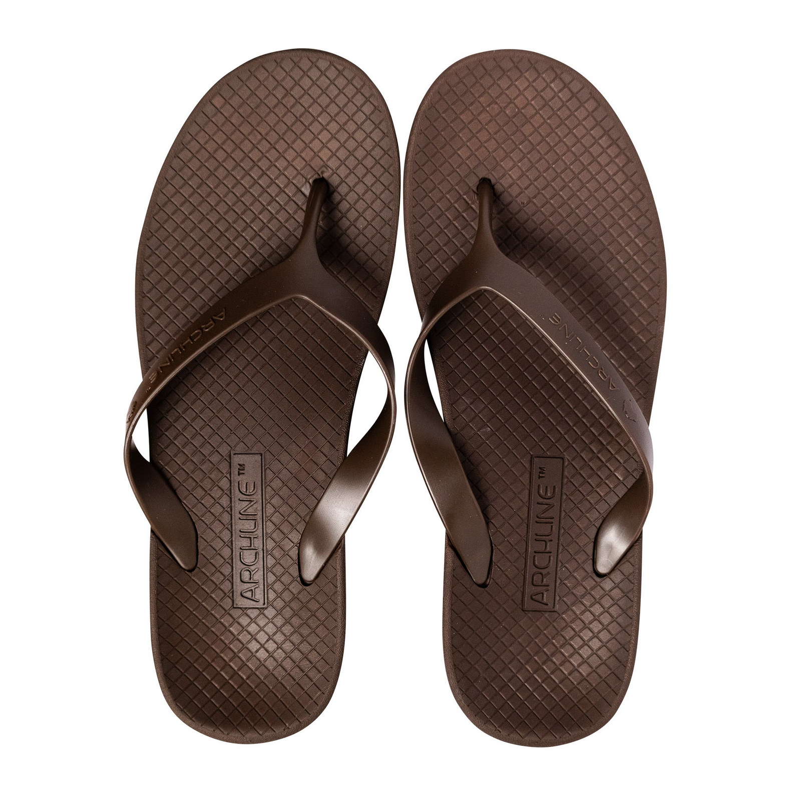 V563-ARCHLINE-THNGS-BRN-BRN-47-202507251225-00 ARCHLINE Orthotic Thongs Arch Support Shoes Footwear Flip Flops Orthopedic - Brown/Brown - EUR 47 - Image 1