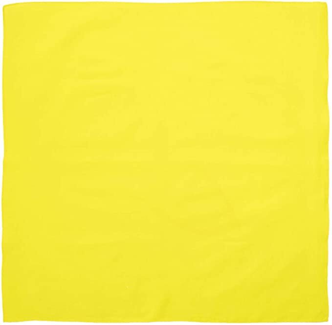 V563-BANDANA-PLAINYLW-202503051502-00 BANDANA Paisley 100% COTTON Head Wrap Durag Bandanna Summer Biker Scarf Mask - Yellow (Plain) - Image 1