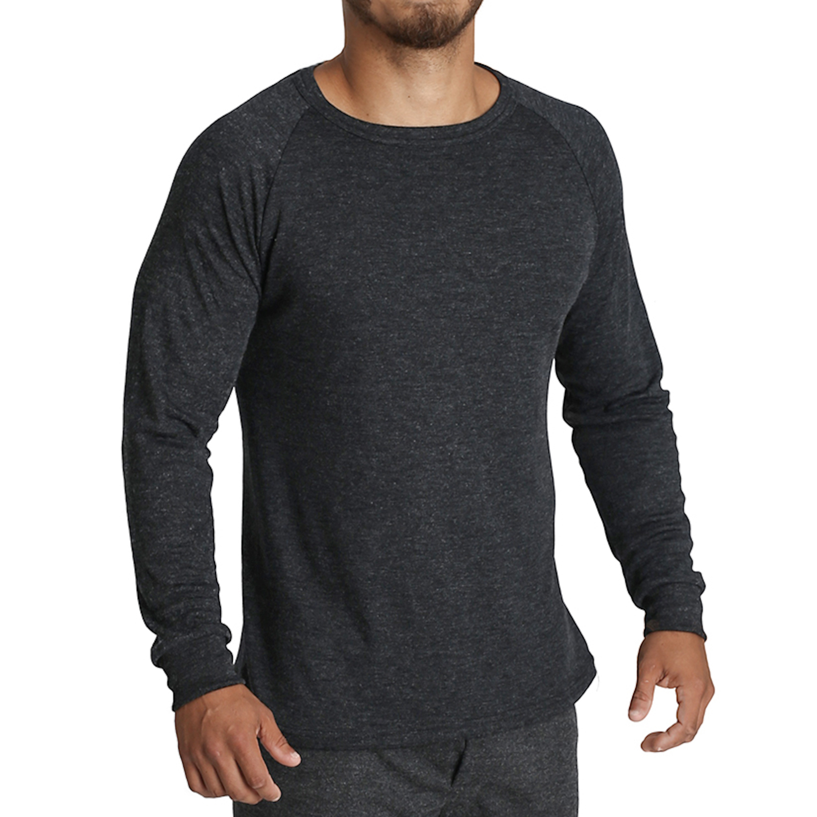 V563-BB-SI041-BK-XL-202503051810-00 Mens Merino Wool Blend Long Sleeve Thermal Top Underwear Thermals Base Layer - Black - XL - Image 1