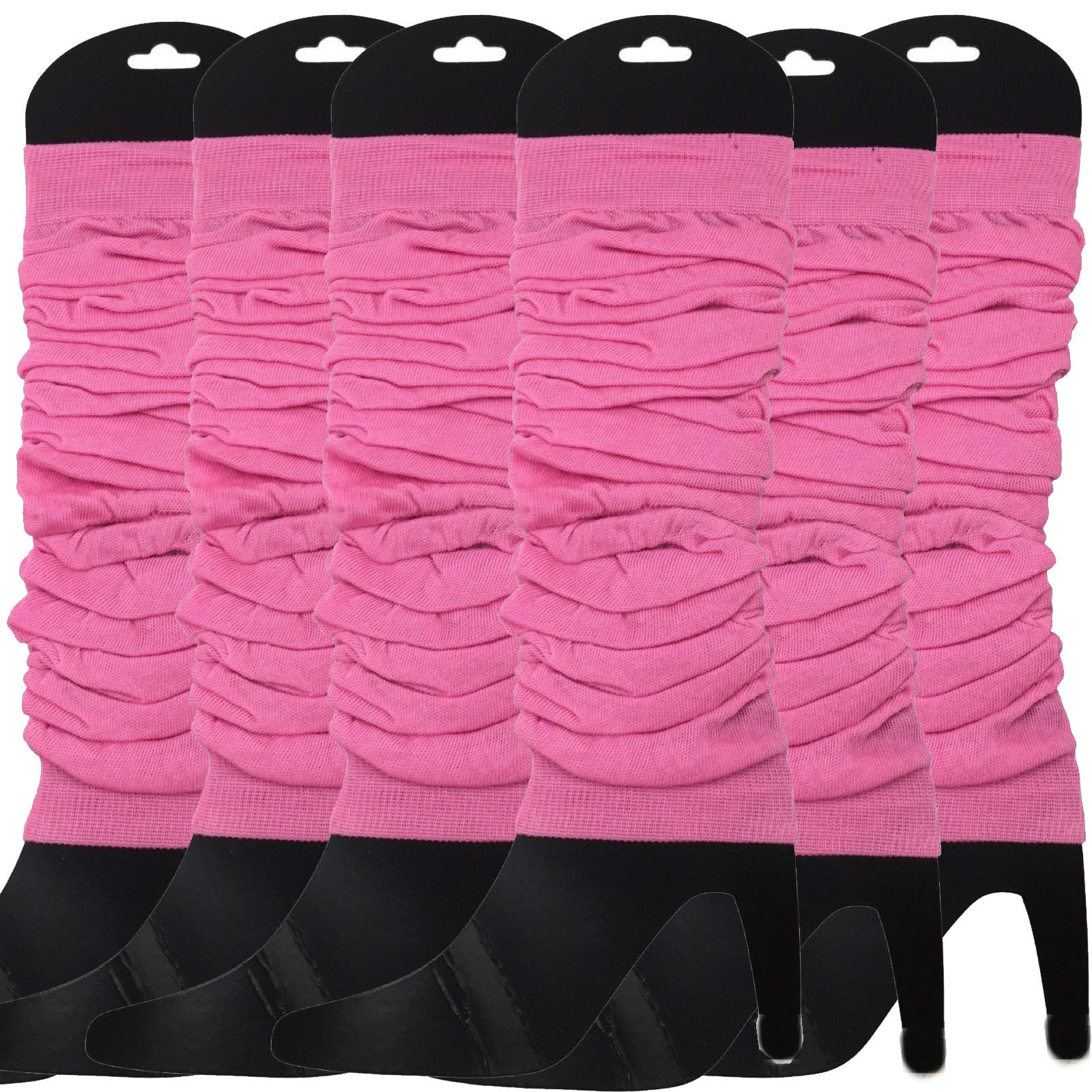 V563-BR-6NNLEGWRMR-LHTPNK-202506190453-00 6x LEG WARMERS Knitted Womens Neon Party Knit Ankle Fluro Dance Costume 80s BULK - Light Pink - Image 1