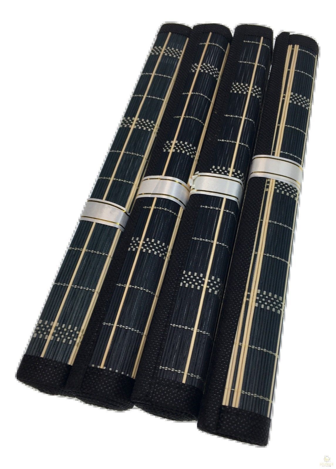 V563-BR-BAMBPLMATS-S4-173992-00 Set of 4 BAMBOO PLACEMATS Dinner Table Decor Party Natural Party 45x30cm BULK - Image 1