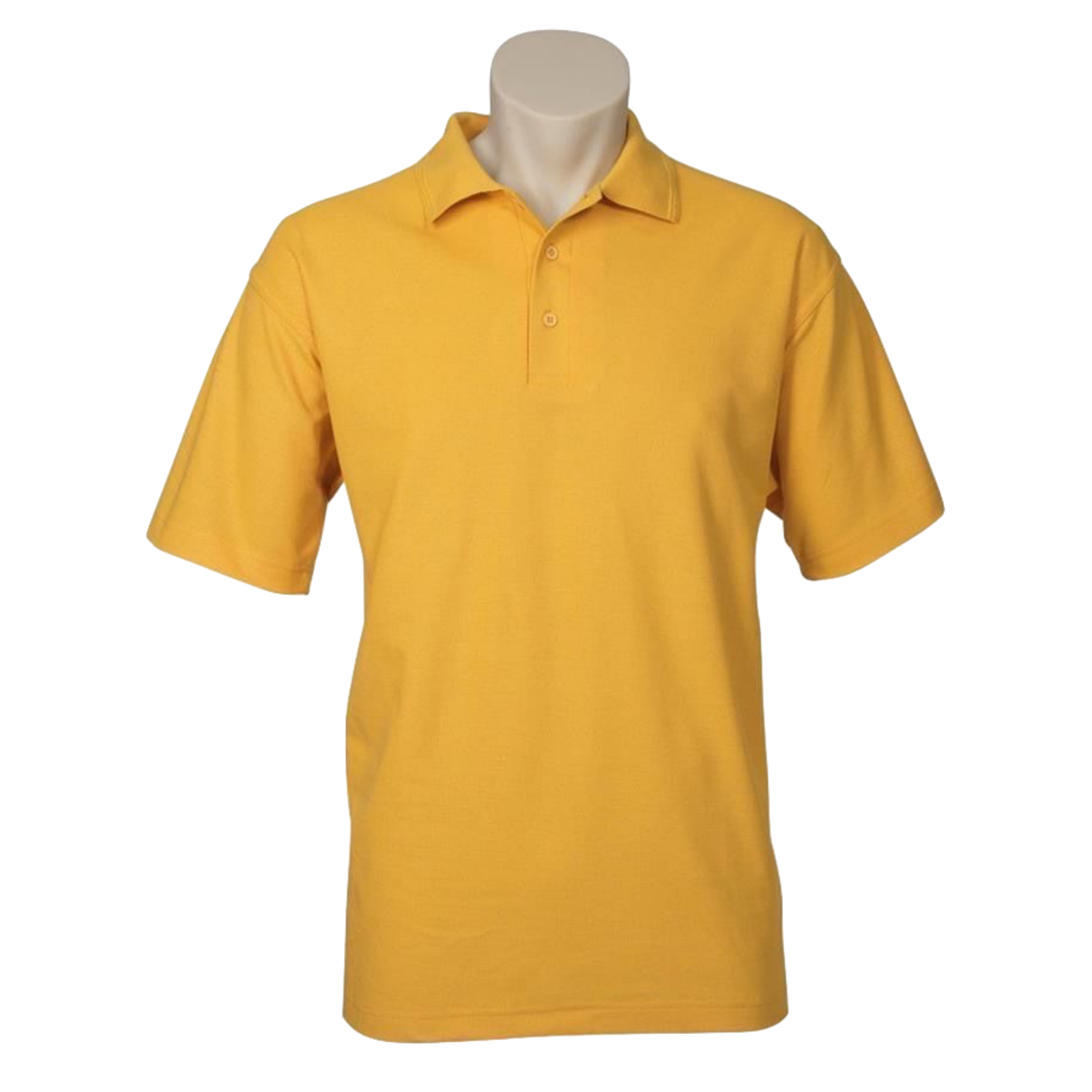 V563-BR-PSHRT-YLW-XXL-202503310910-00 Mens Polo Top Shirt Plain Casual Short Sleeve Knit Basic T-Shirt - Yellow - XXL - Image 1