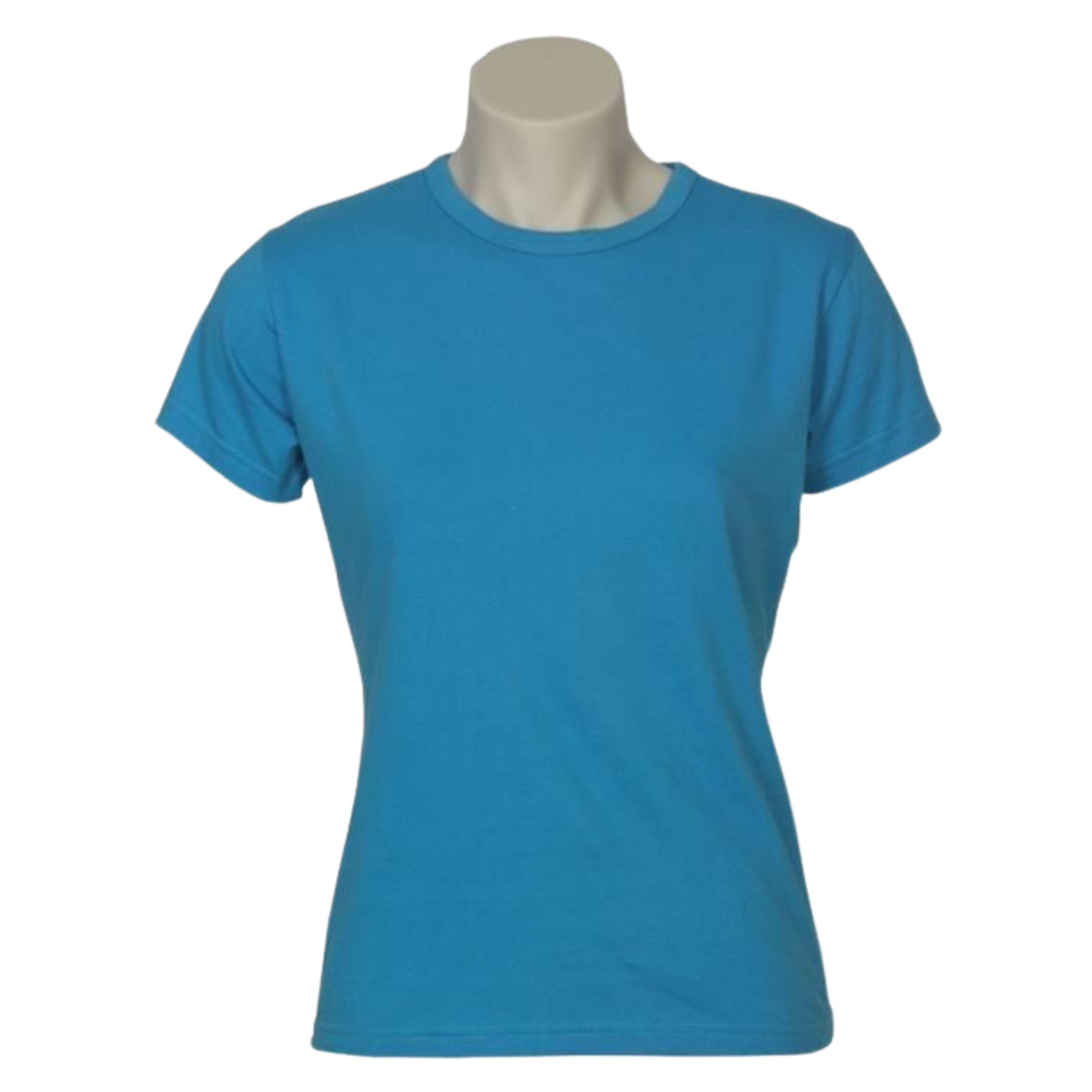 V563-BR-WSPSHRT-6-CBLUE-202503051736-00 Womens Plain Ladies T SHIRT 100% COTTON Basic Tee Casual Top Size 6-24 T-Shirt - Cyan Blue - 6 - Image 1