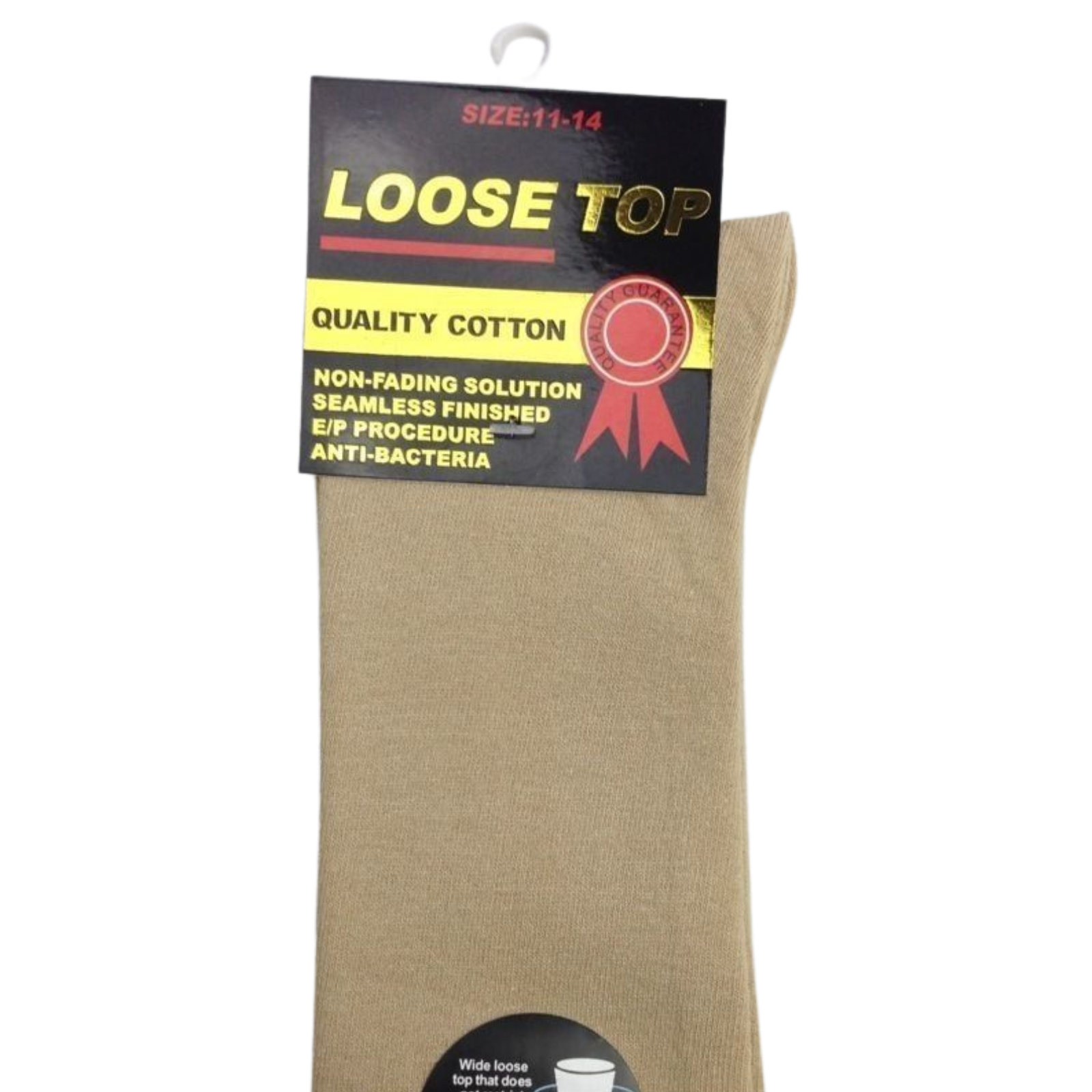 V563-COTTONLTSOX-BGE2-8-202503030931-00 1x Pair COTTON Rich LOOSE TOP SOCKS Dress Medical Circulation Diabetic Comfort - - - Image 1