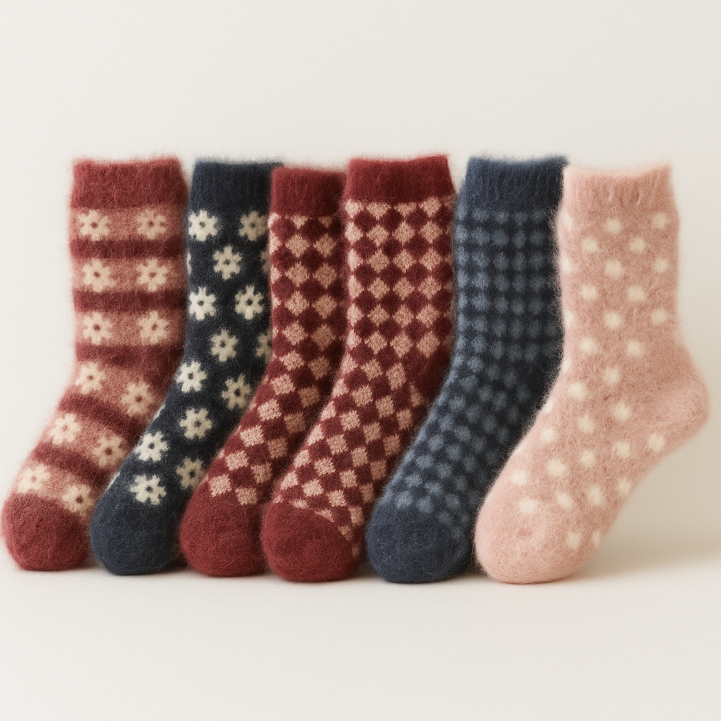 V563-HC28-37_41-6PAIRS-202508041320-00 6 Pairs Womens Angora Wool Socks Extra Warm Winter Thermal Soft - Image 1