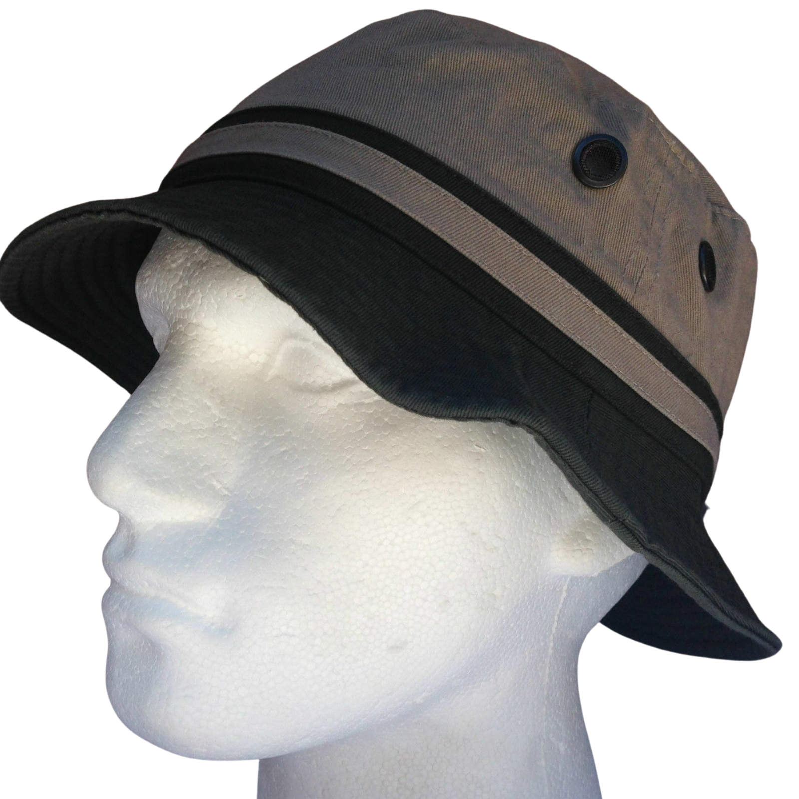 V563-HSM0031-KHAKISTONE-59-167490-00 DENTS 100% Cotton Bucket Hat Fishing Summer Sun Hiking Cap Brim - Khaki - 59cm - Image 1
