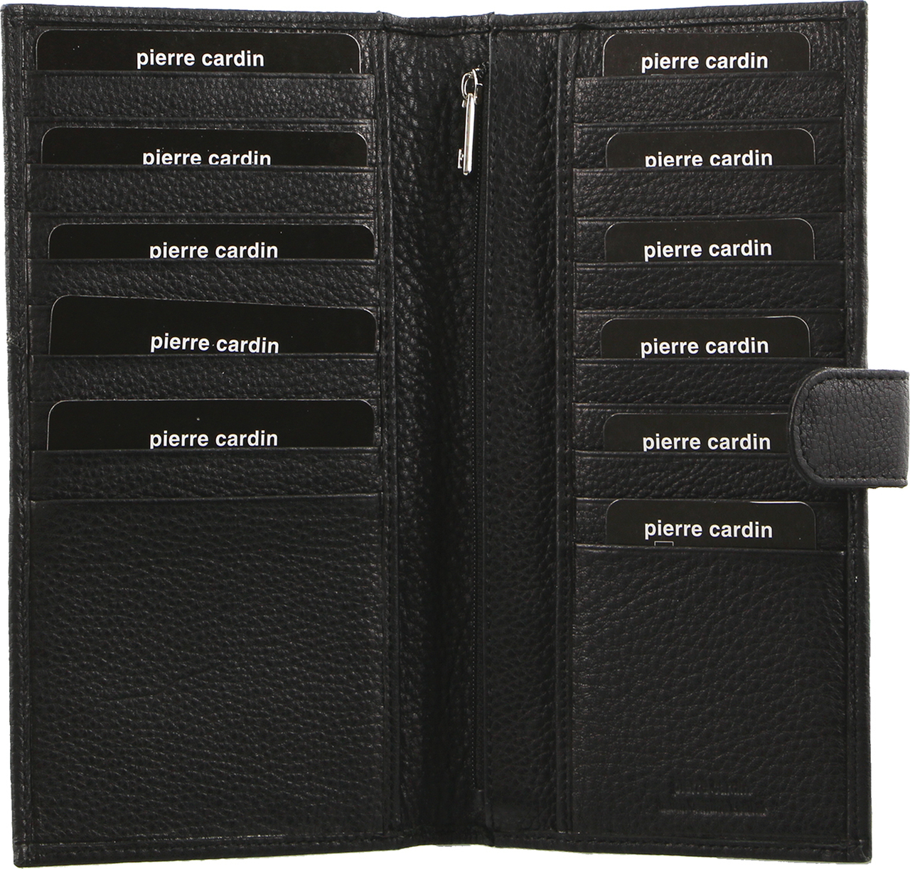 V563-PC-1886-BLK-174282-00 Pierre Cardin Leather Passport Holder Travel Wallet w/ RFID Protection - Black - Image 1