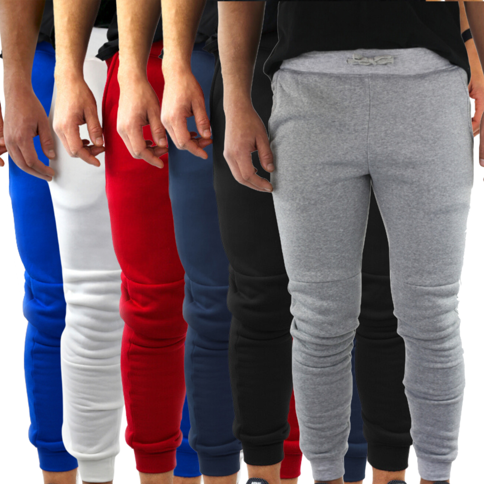 V563-RIFLESSI-ASST-3PCS-XXL-202503052010-00 3x Mens Fleece Skinny Track Pants Jogger Gym Casual Sweat Warm - Assorted Colours - XXL - Image 1