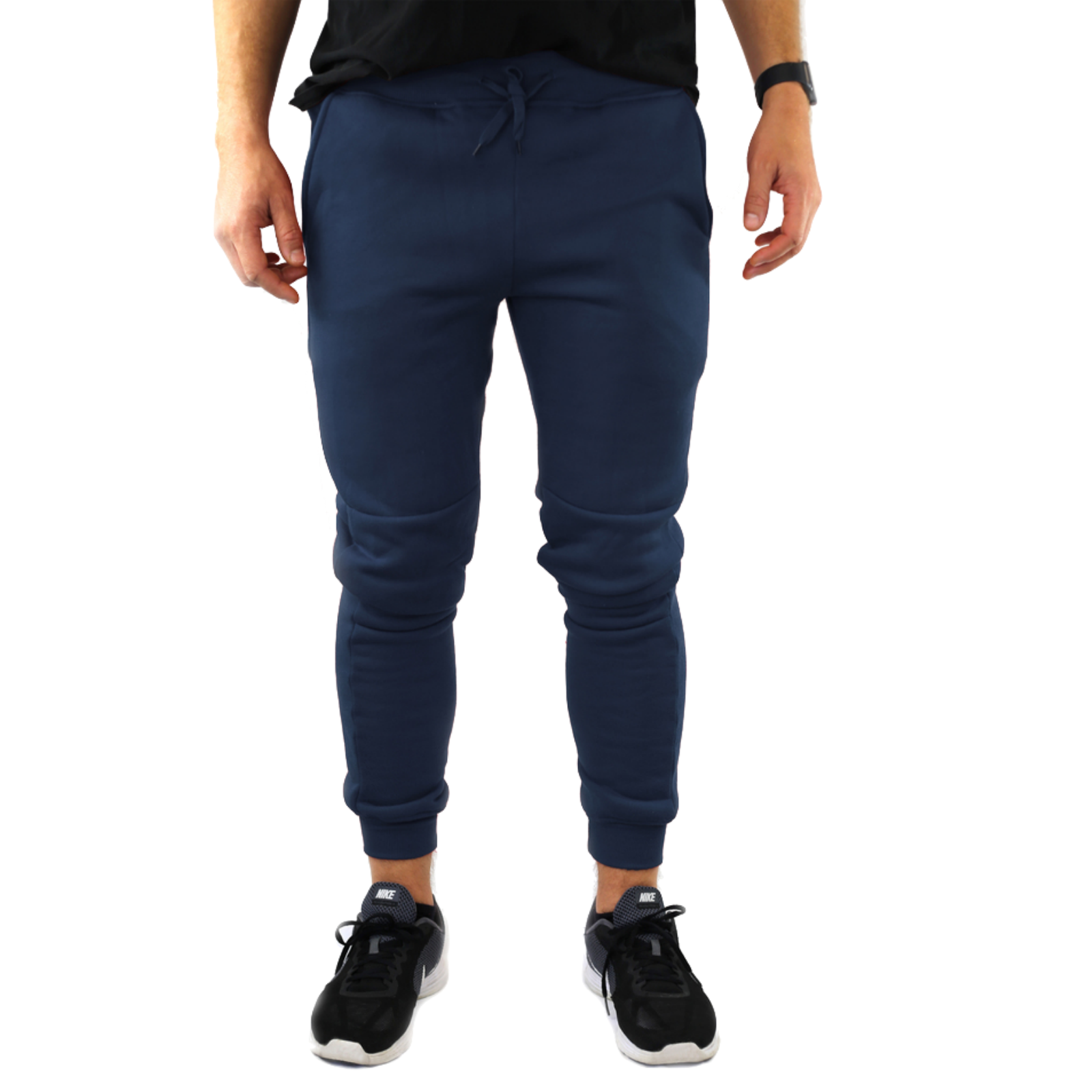 V563-RIFLESSI-NAVY-3XL-140648-00 Mens Skinny Track Pants Joggers Trousers Gym Casual Sweat Cuffed Slim Trackies Fleece - Navy - 3XL - Image 1
