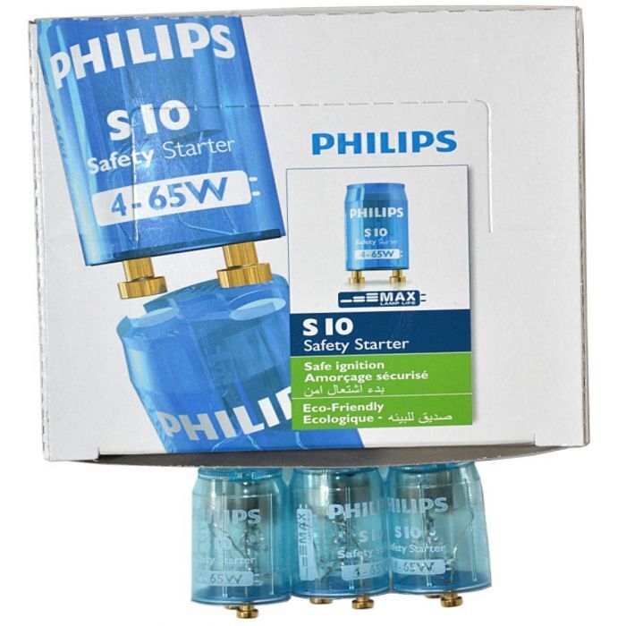 V563-S10_150PCS_1BOX-167414-00 Philips S10 Safety Starters for Fluorescent Lamps Lights - 6 Boxes of 25 - Image 1