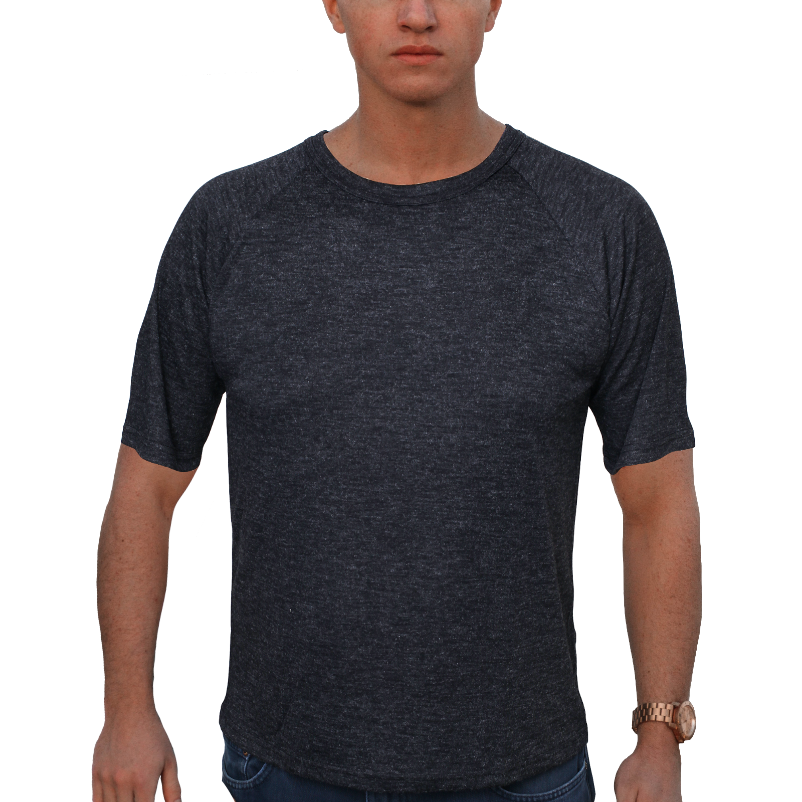 V563-SI-060-BLACK-L-202503030930-00 Mens Merino Wool Blend Short Sleeve Thermal Top Underwear Thermals Base Layer - Black - L - Image 1