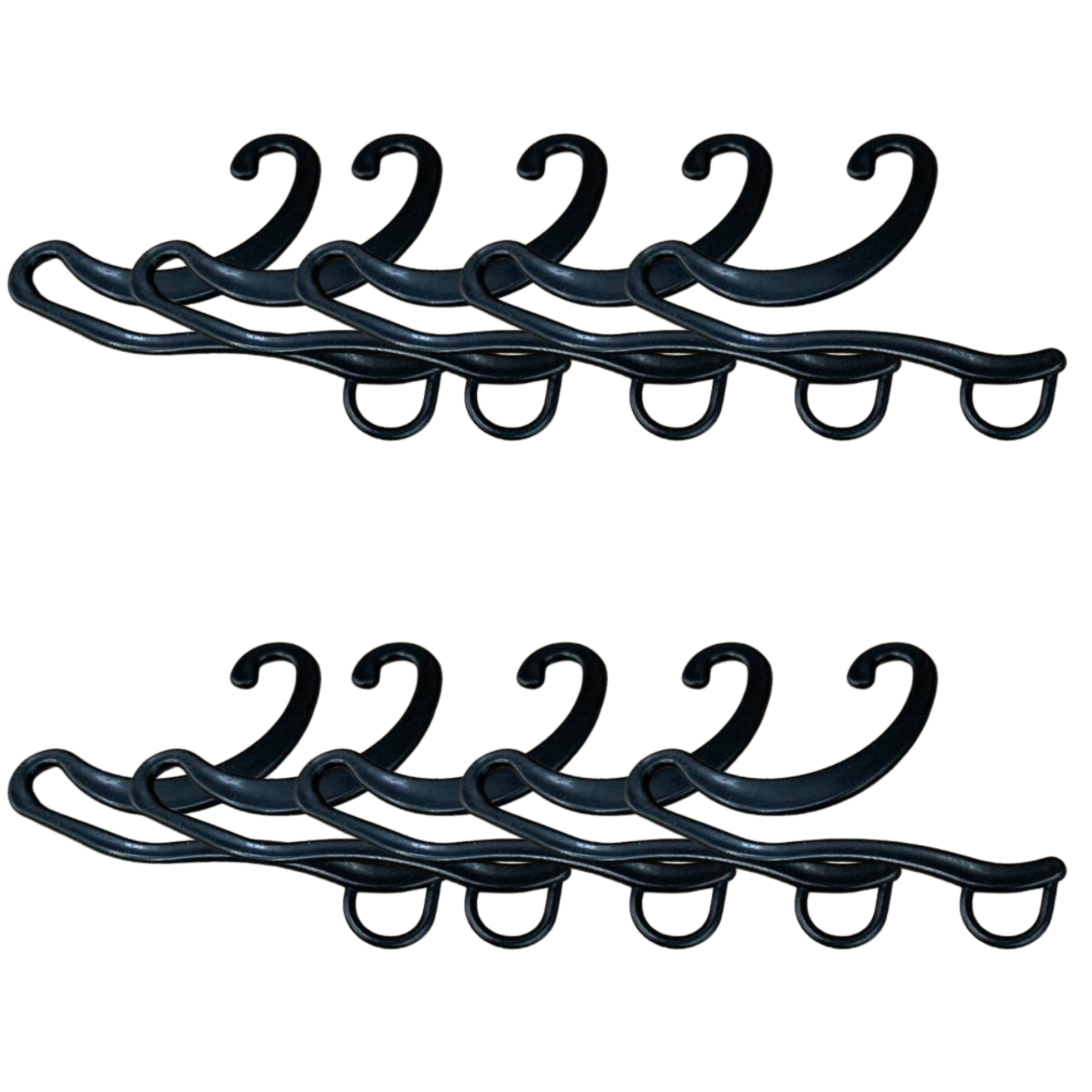 V563-SOCKHANGERS-10PCS-205144-00 10x Socks Hangers Plastic Sock Hook Retail Display Front Hang Bulk - Black - Image 1