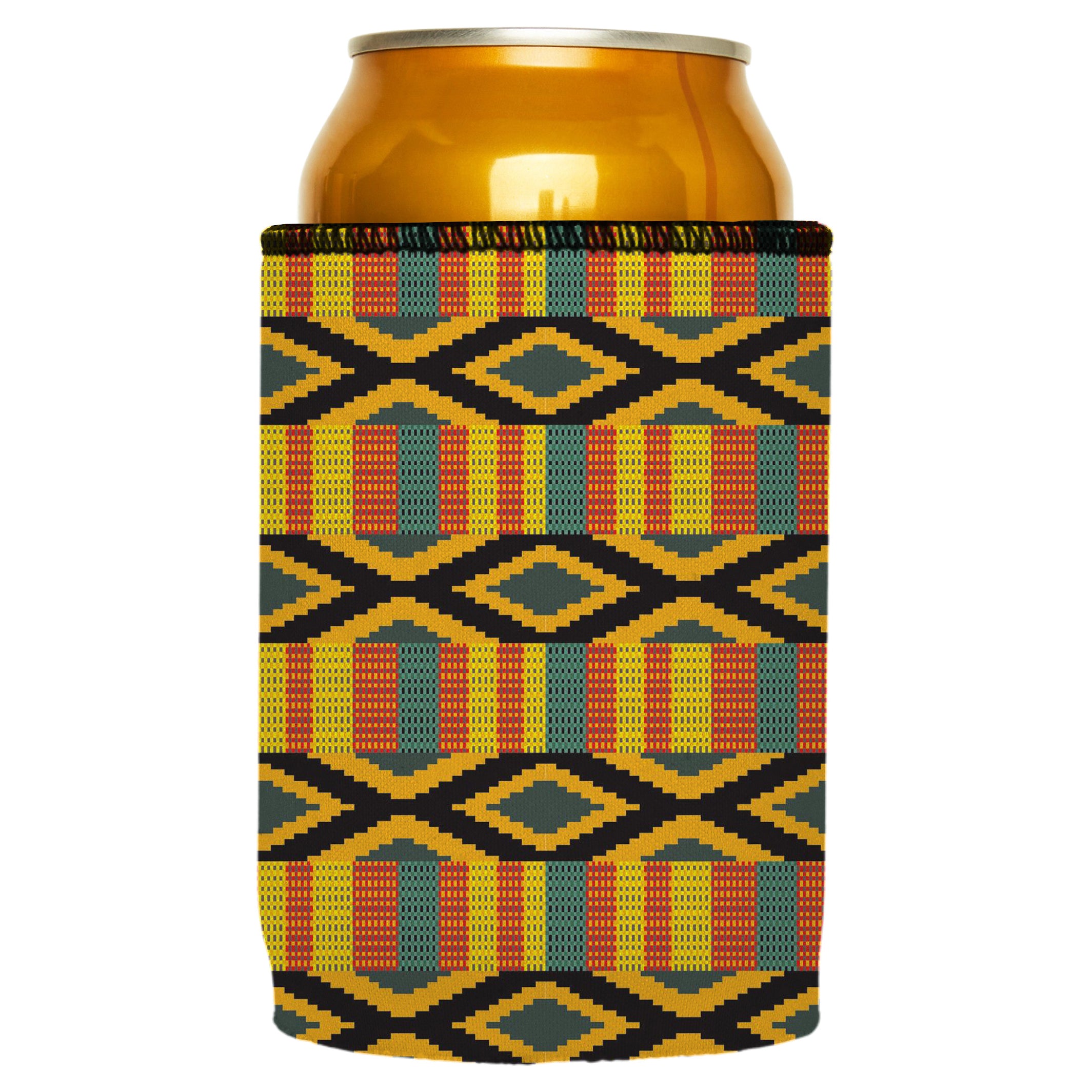 V570-ST-2652-A-202503260837-00 Ghana Kente Stubby Cooler - Standard - Image 1