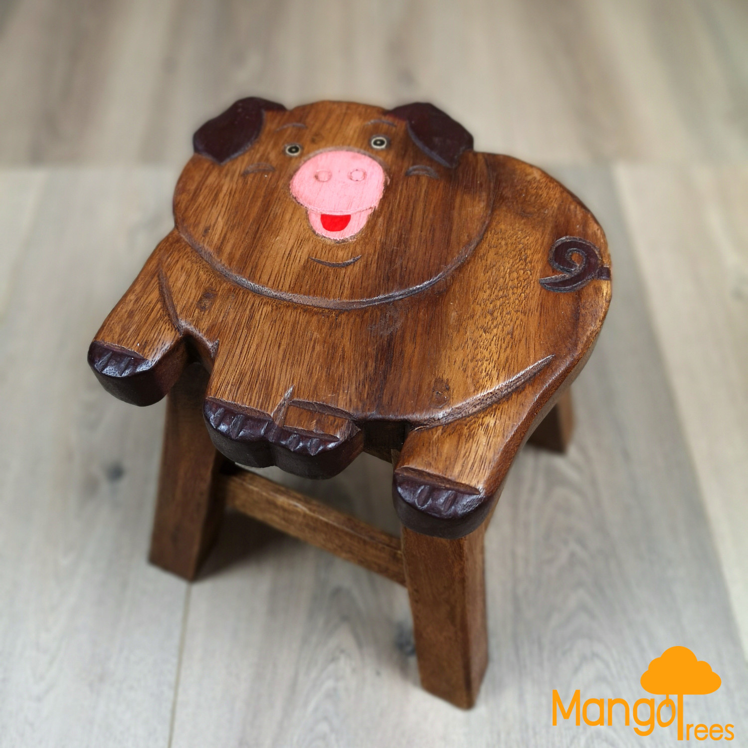 edf Kids Wooden Stool Pig - Image 1