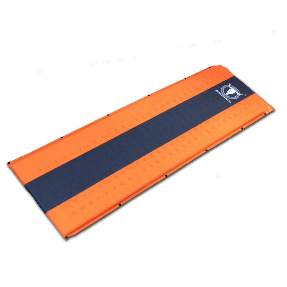 V610-PKNSELMAT-OR-SIN-218852-00 Self Inflating Mattress Sleeping Mat Air Bed Camping Camp Hiking Joinable Single - orange - Image 1