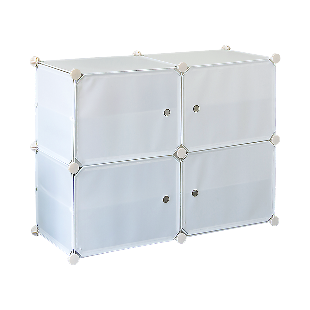 V63-836151-26610-00 White Cube DIY Shoe Cabinet Rack Storage Portable Stackable Organiser Stand - Image 1