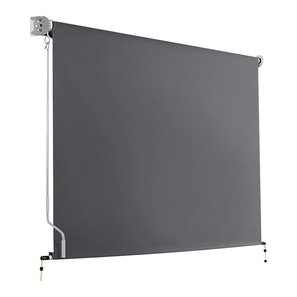 V63-842951-91906-00 Retractable Straight Drop Roll Down Awning Garden Patio Screen 3.0X2.5M - Image 1