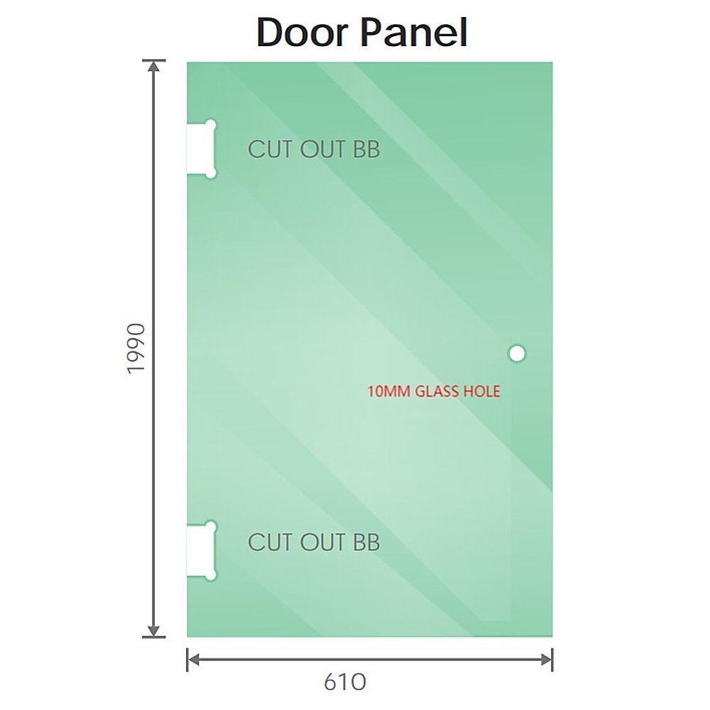 V63-892231-202509020445-00 90x80cm Corner Frameless Shower Screen with Gunmetal Channel and SS Hinges, Square Double Pull Handle - Image 1