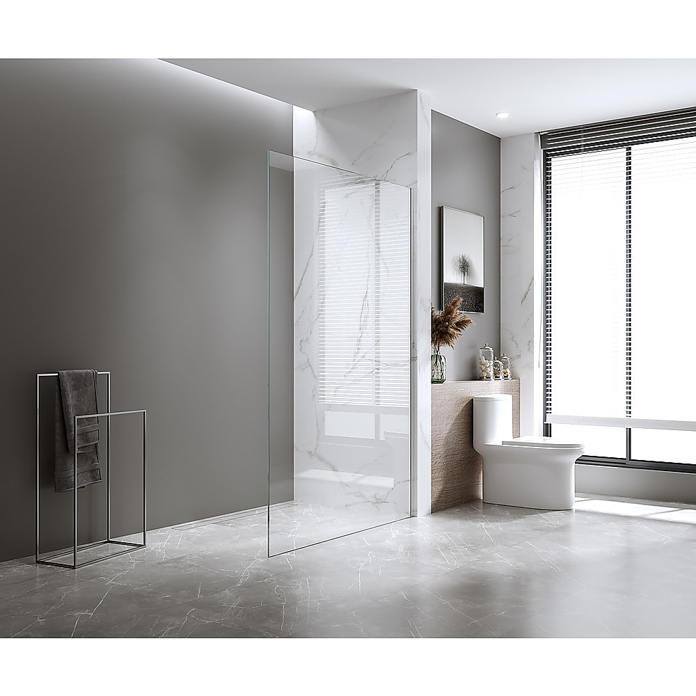 V63-927011-198561-00 70x200cm Glass Shower Screen with Chrome Wall & Floor Channel - Image 1