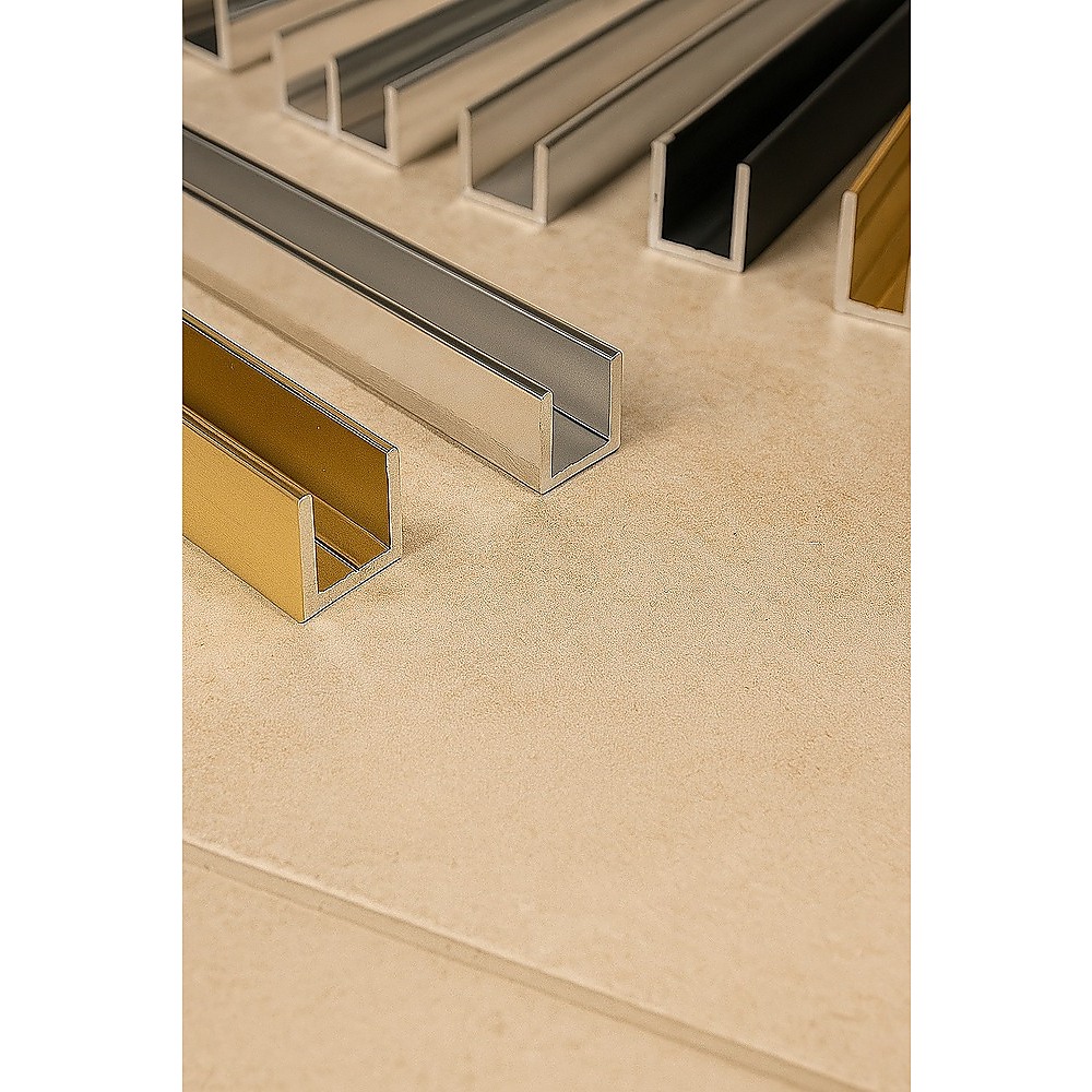 V63-931131-202508071753-00 Glass Shower Screen 210cm Wall Channel in Nickel - Image 1