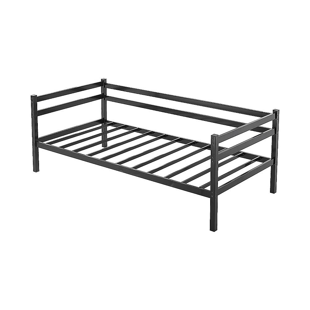 V63-931491-202504171042-00 Single Daybed Metal Frame Sofa Premium Black Day Bed Steel Support - Image 1