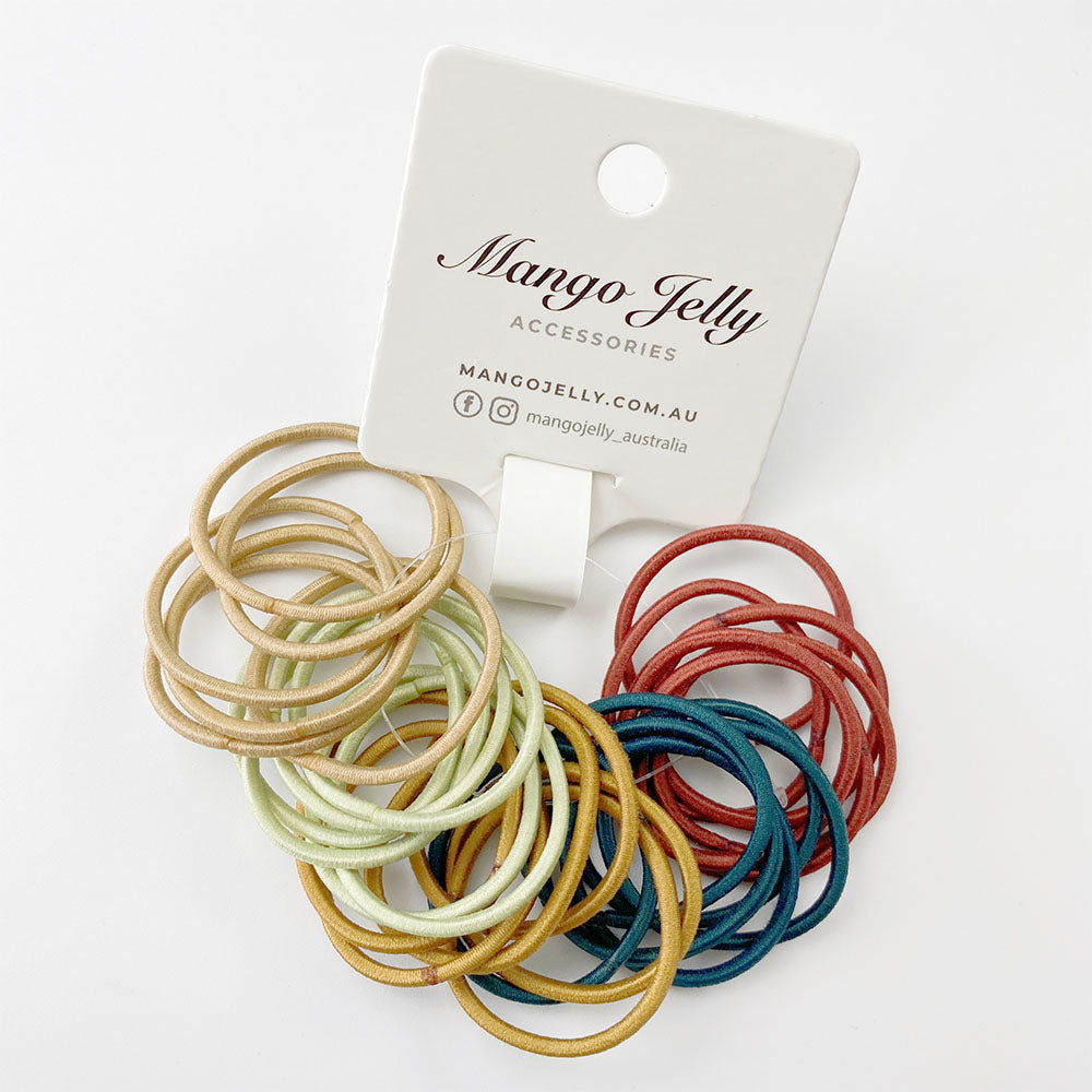 V659-HT-3CM-30P-CLASSIC-FOREST-3-M-161032-00 MANGO JELLY Kids Hair Ties (3cm) - Classic Forest - Three Pack - Image 1