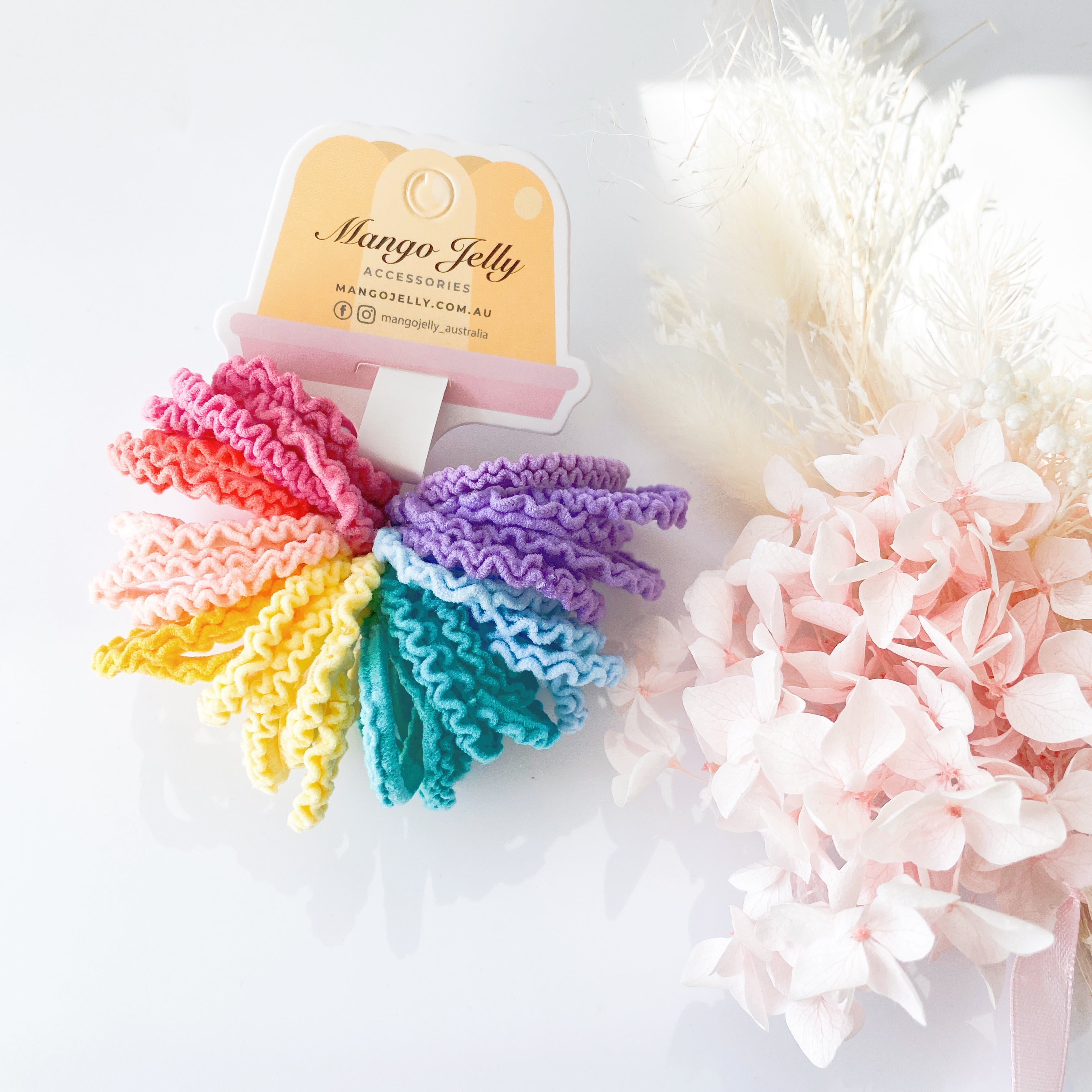 V659-HT-3CM-30P-LACE-CANDY-6-L-160971-00 MANGO JELLY Kids Hair Ties (3cm) - Lace Candy - Six Pack - Image 1