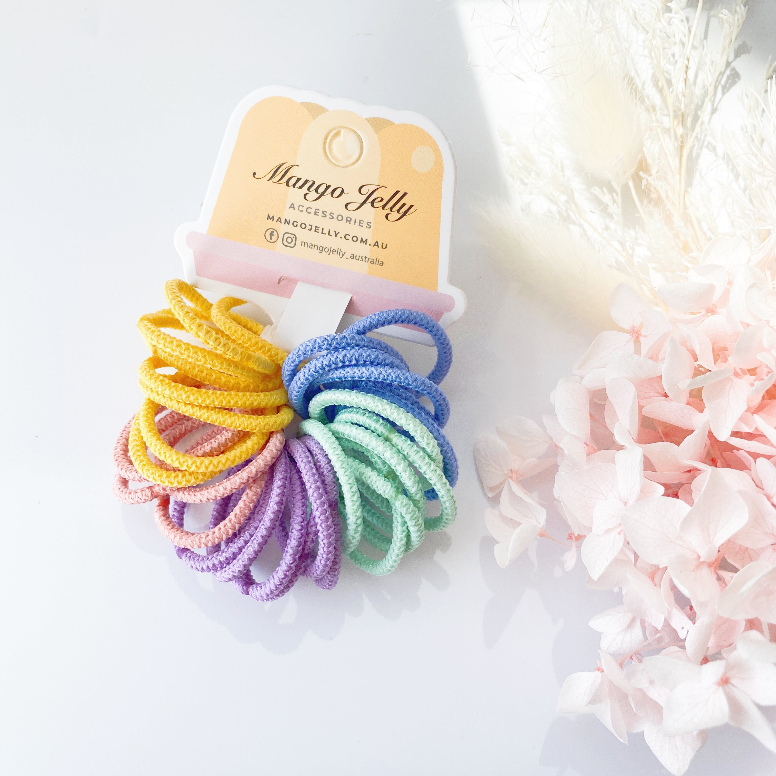 V659-HT-3CM-30P-RING-CANDY-3-M-160968-00 MANGO JELLY Kids Hair Ties (3cm) - Ring Candy - Three Pack - Image 1