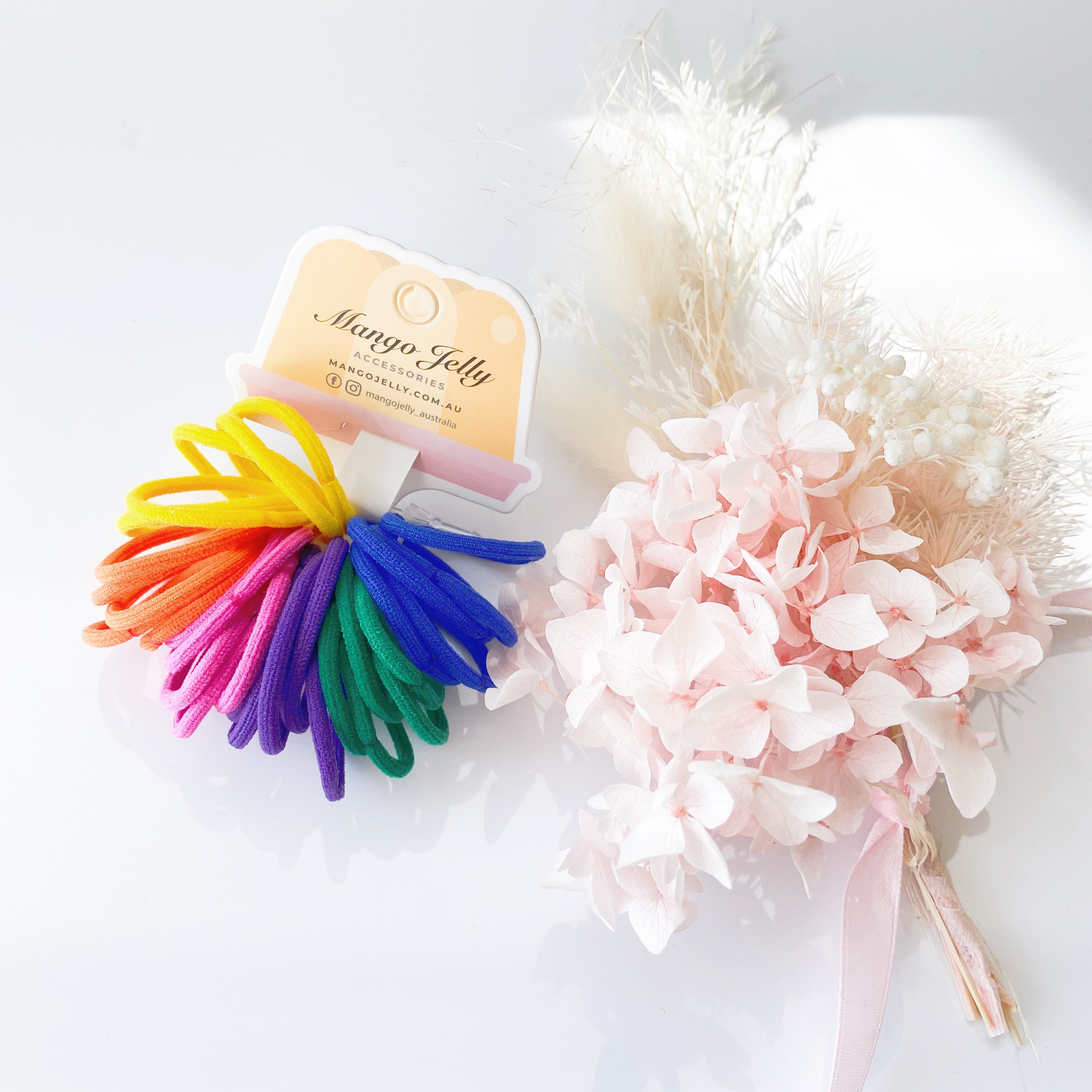 V659-HT-3CM-30P-RING-RETRO-3-M-160964-00 MANGO JELLY Kids Hair Ties (3cm) - Ring Retro - Three Pack - Image 1