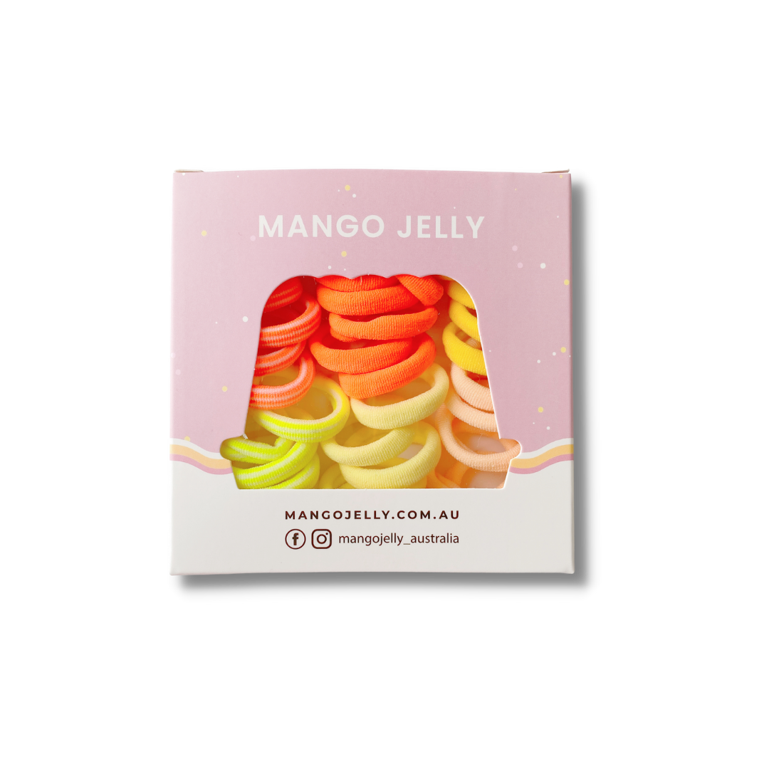 V659-METALFREE-3CM-36P-CITRUS-3-L-160746-00 MANGO JELLY Metal Free Hair Ties (3cm) - CITRUS 36P - Three Pack - Image 1