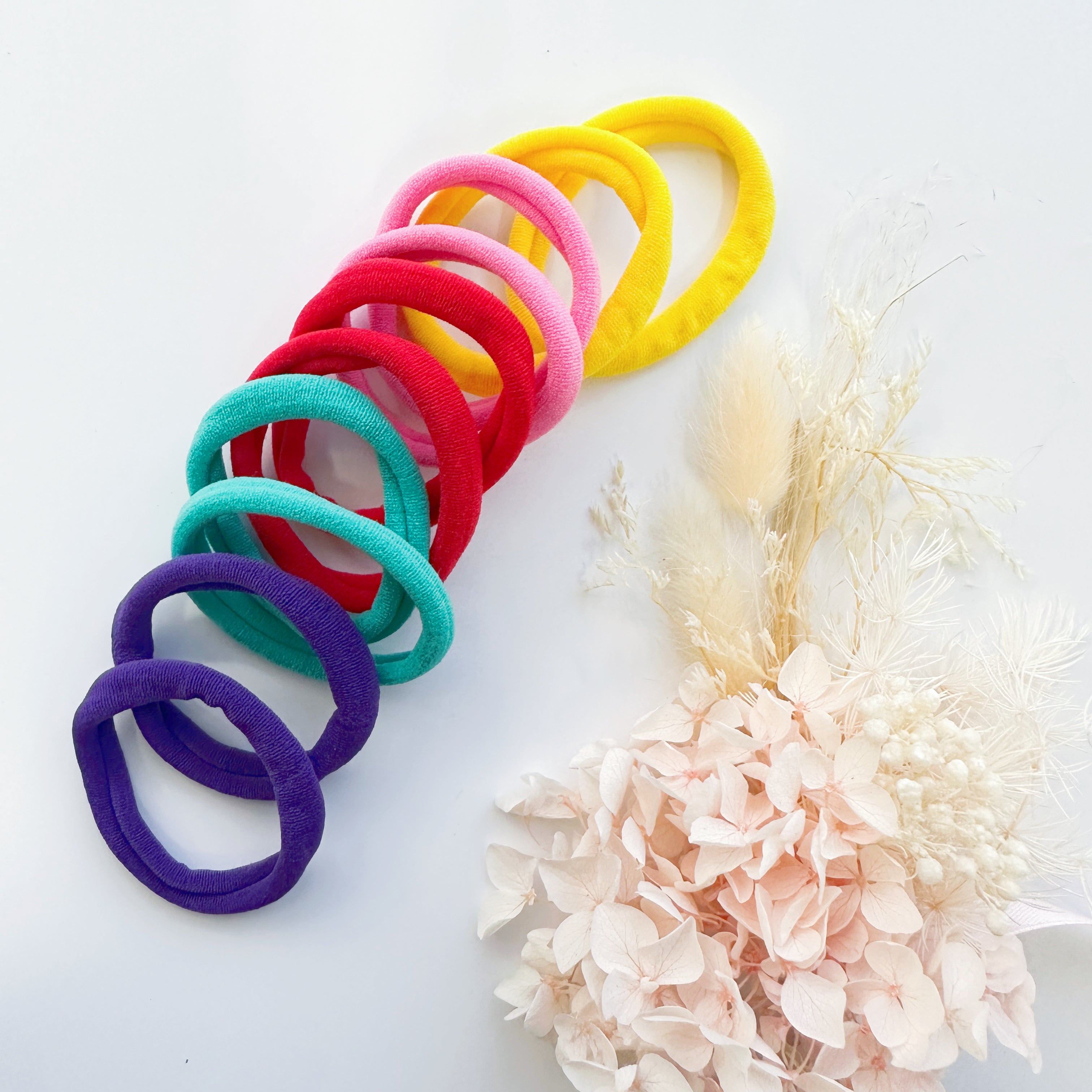 V659-METALFREE-4CM-10P-POP-6-L-160885-00 MANGO JELLY Metal Free Hair ties (4.5cm) - Pop Mixed 10P - Six Pack - Image 1