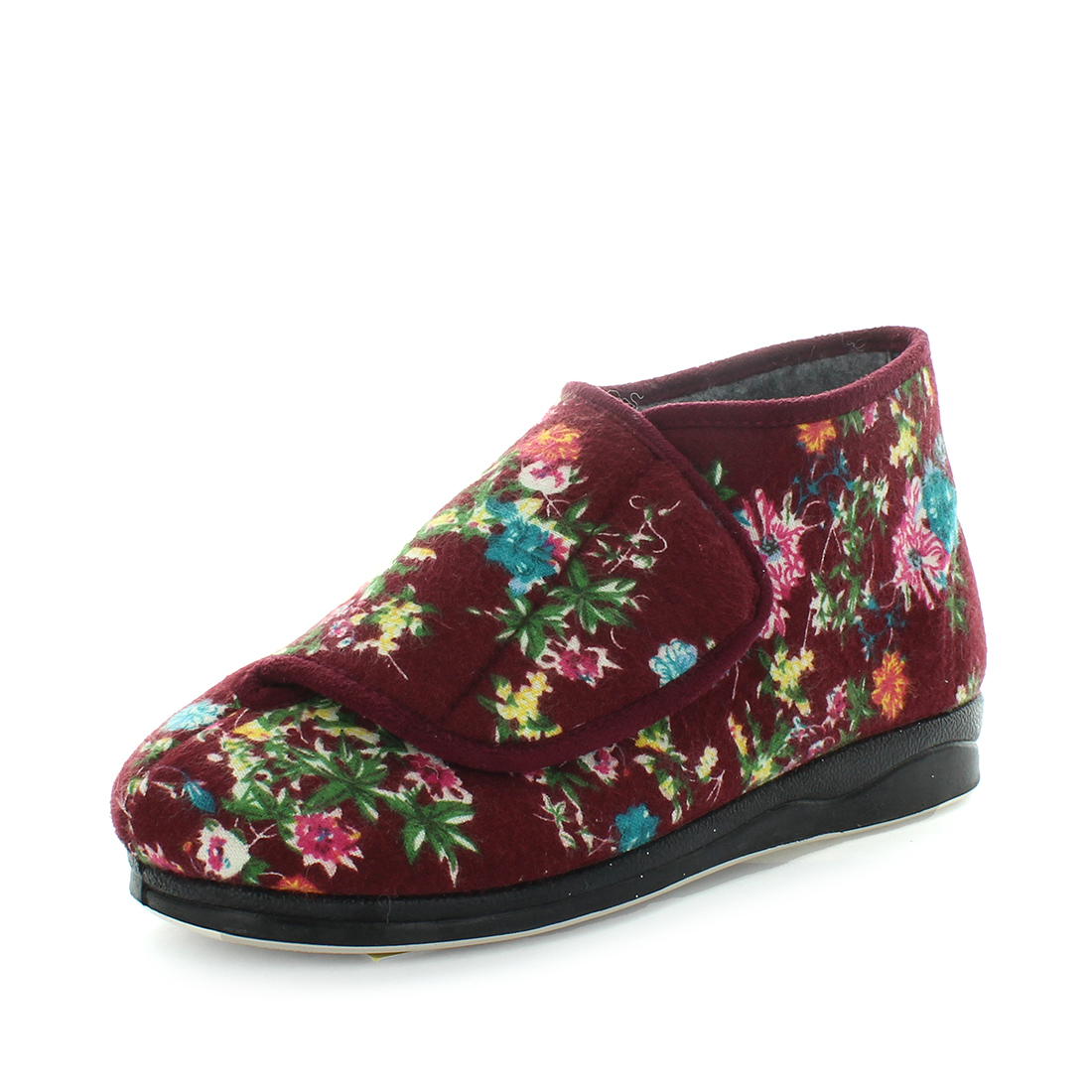 V717-PEFRAN-BURGUNDYFLORAL-7-186399-00 Panda PEFRAN Slippers Uggs Burgundy Floral Shoe 7 - Image 1