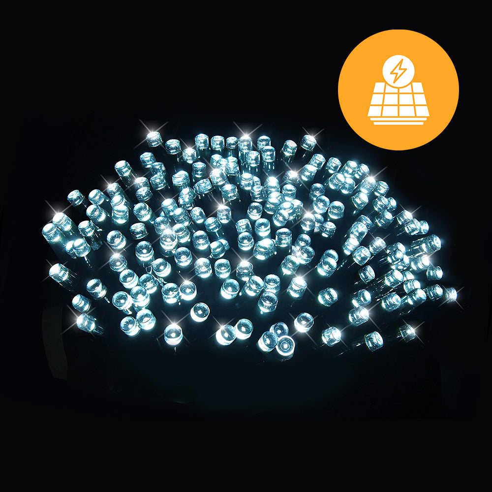 V720-XL1496-202149-03 Solar + USB 300 LED Dual Use Fairy Lights – 29.9m, available in 3 Colors - Cool White - Image 1