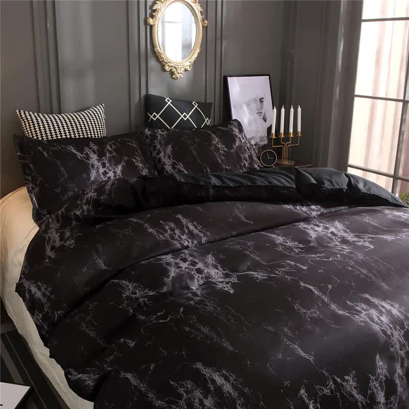 V745-AQ081836K3-212745-00 Bold Geometric Print Duvet Cover Set - Eco-Friendly Material-King - Image 1