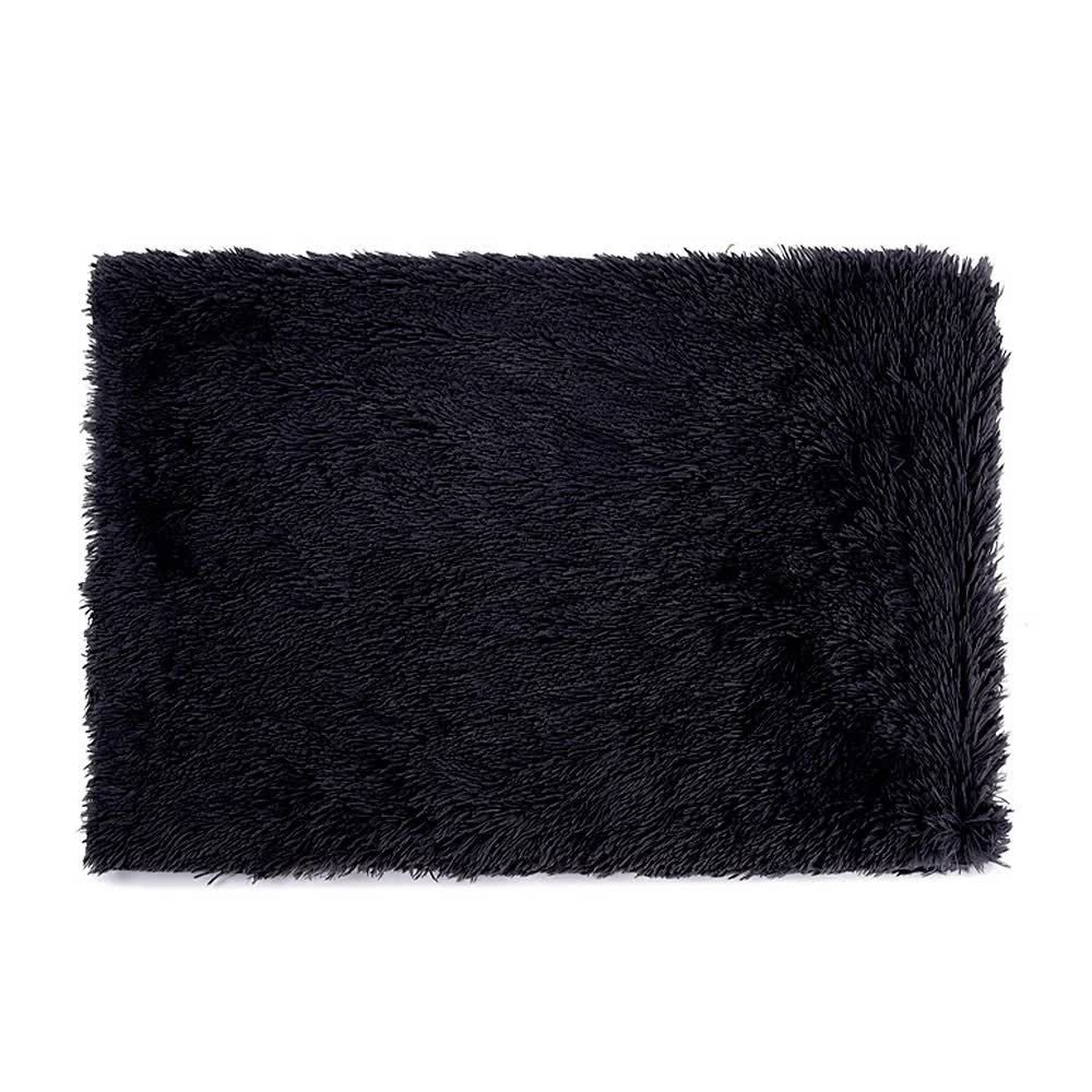 V888-ELOSUNG10409-204269-00 Fluffy Pet Blankets-Soft Faux Fur, Anti-Anxiety Cozy Throws for Cats and Dogs, M 80*55cm Black - Image 1