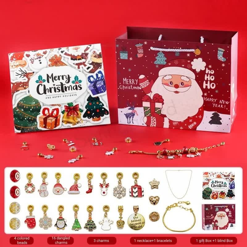V888-ELOSUNG10936-205984-00 Santa's Charm Jewelry Advent Calendar - 24 Days of Holiday Surprises - Image 1