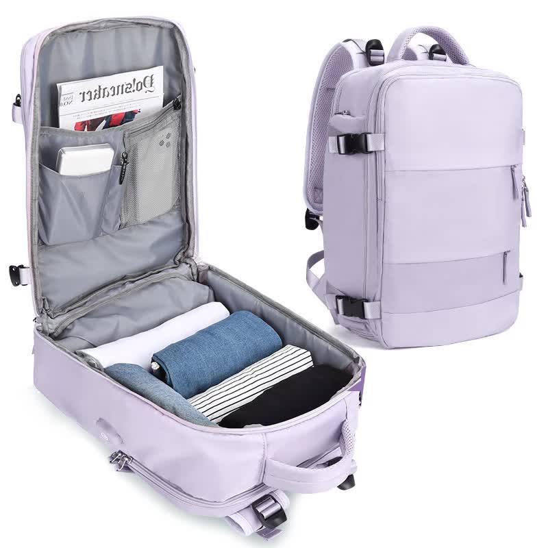 V888-ELOSUNG10942-205995-00 Multi-Compartment Travel Backpack with Shoe Storage and Wet-Dry Separation (Purple)31cm(L)*17cm(W)*42cm(H) - Image 1