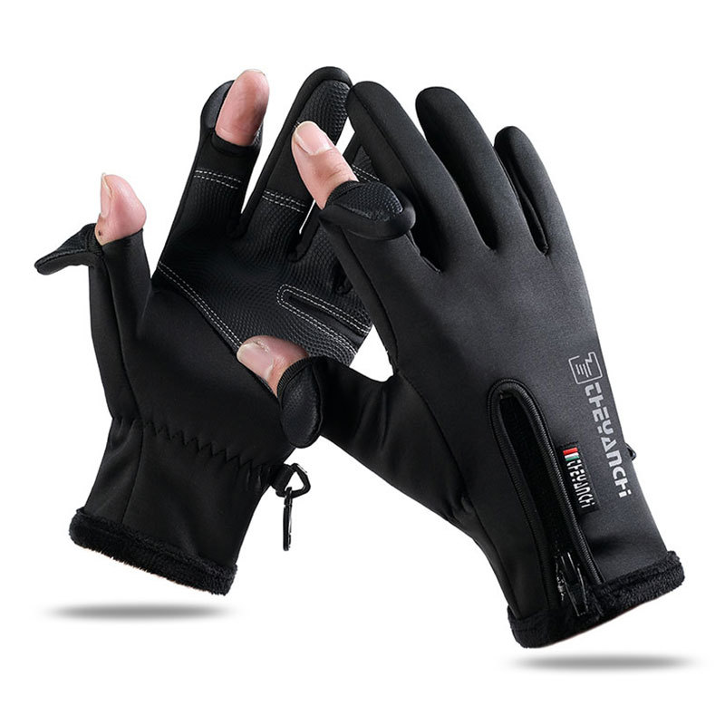 V888-ELOSUNG11055-206435-00 Convertible Fingerless Winter Gloves | Waterproof, Windproof Thermal Gloves with Touchscreen Compatibility Q808 XL size Black - Image 1