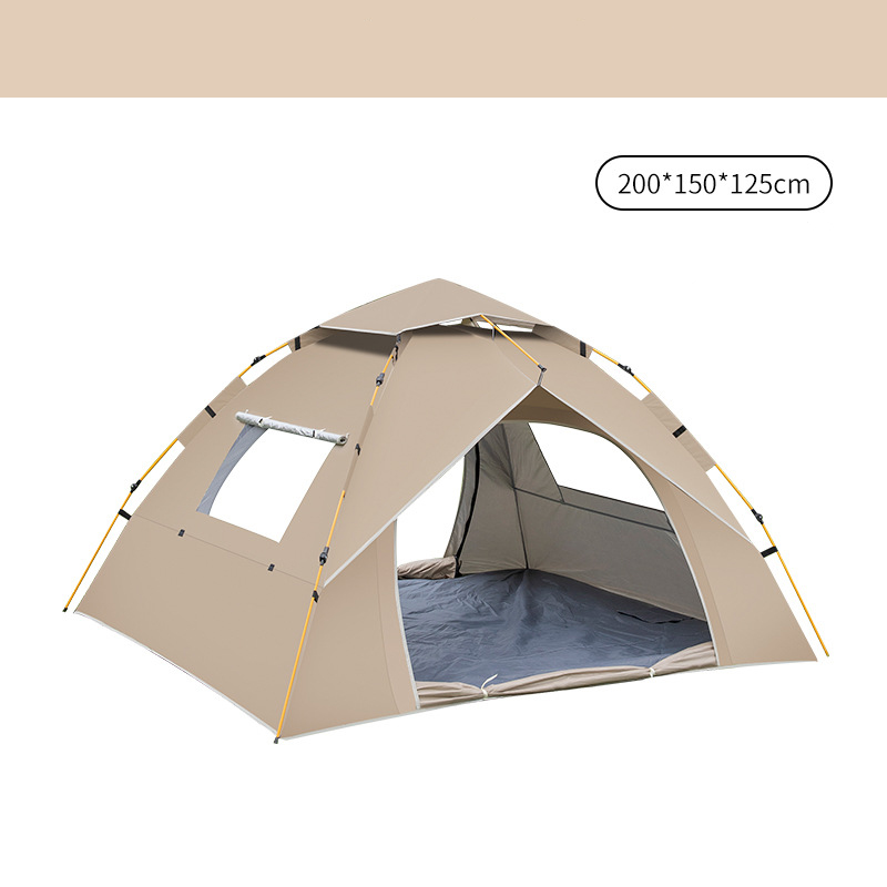 V888-ELOSUNG11294-208903-00 Khaki 2 Person Lightweight Camping Tent (200*150*125cm) | UV Protection Silver Coated, Dual Doors & Windows - Image 1