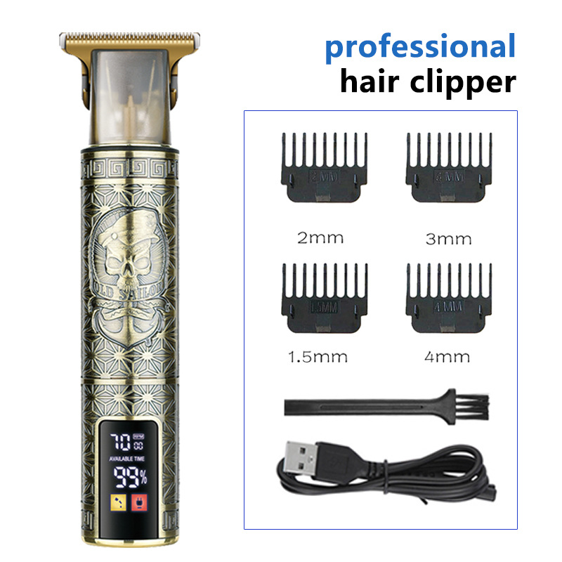 V888-ELOSUNG11362-209324-00 Professional Pirate Design Hair Clipper - Cordless Hair Trimmer with Digital Display, Adjustable Guards, and USB Charging - Image 1