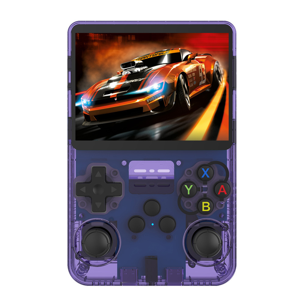 V888-ELOSUNG11637-209609-00 Purple Retro Portable Gaming Console with 128GB, 1 Memory Card - 3D Games, HD Display, and Dual Joysticks - Image 1